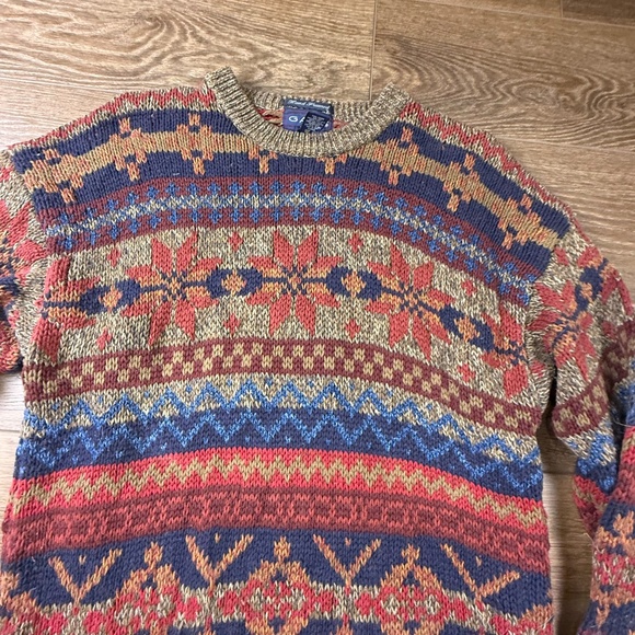 GANT Vintage Hand Framed Crewneck Sweater Brown Size M Patterned 90's - Picture 5 of 11
